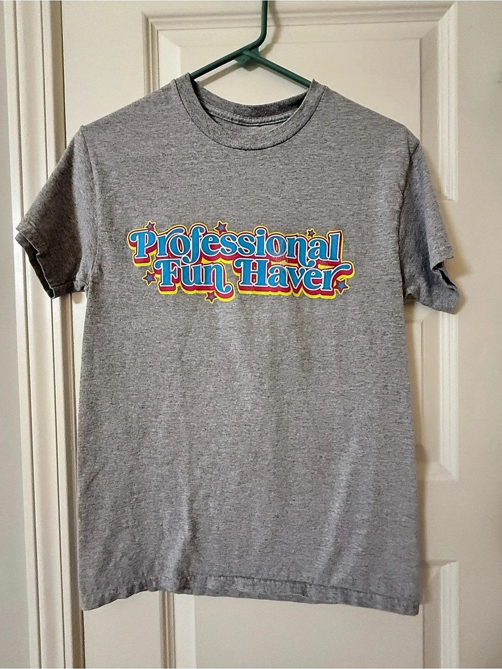 Professional Fun Haver Dizzy Graphic Short Sleeve Tee Gray Size Small